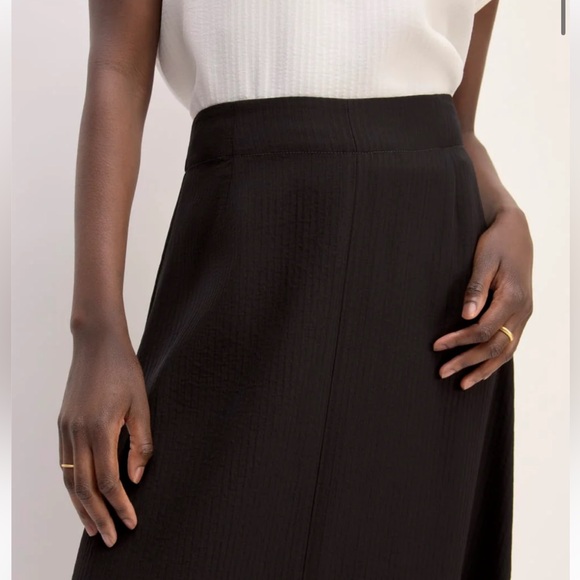 Everlane NWT black Jacquard Stripe Slip Skirt - with front slit - Picture 12 of 13